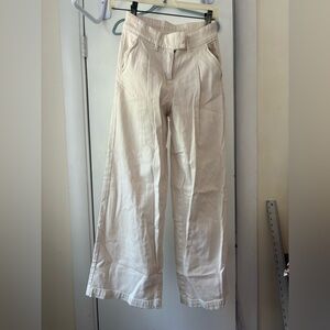 American Eagle Outfitters Cream Wide Leg Pants